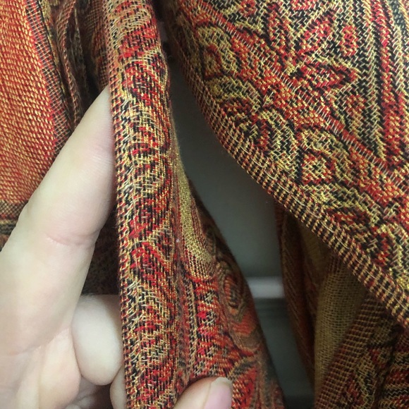 LAST CHANCE Colorful Patterned Scarf Tassels Paisley Print Casual Lightweight - Picture 4 of 10